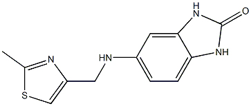 5-{[(2-methyl-1,3-thiazol-4-yl)methyl]amino}-2,3-dihydro-1H-1,3-benzodiazol-2-one 结构式