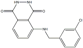 5-{[(3-chlorophenyl)methyl]amino}-1,2,3,4-tetrahydrophthalazine-1,4-dione 结构式