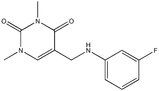 5-{[(3-fluorophenyl)amino]methyl}-1,3-dimethyl-1,2,3,4-tetrahydropyrimidine-2,4-dione 结构式