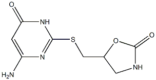 5-{[(4-amino-6-oxo-1,6-dihydropyrimidin-2-yl)sulfanyl]methyl}-1,3-oxazolidin-2-one 结构式