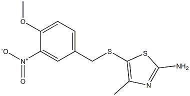 5-{[(4-methoxy-3-nitrophenyl)methyl]sulfanyl}-4-methyl-1,3-thiazol-2-amine 结构式