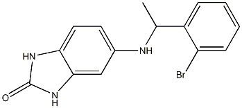 5-{[1-(2-bromophenyl)ethyl]amino}-2,3-dihydro-1H-1,3-benzodiazol-2-one 结构式