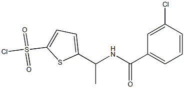 5-{1-[(3-chlorophenyl)formamido]ethyl}thiophene-2-sulfonyl chloride 结构式