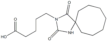 5-{2,4-dioxo-1,3-diazaspiro[4.7]dodecan-3-yl}pentanoic acid 结构式