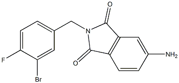 5-amino-2-[(3-bromo-4-fluorophenyl)methyl]-2,3-dihydro-1H-isoindole-1,3-dione 结构式