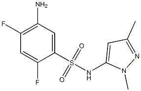 5-amino-N-(1,3-dimethyl-1H-pyrazol-5-yl)-2,4-difluorobenzene-1-sulfonamide 结构式