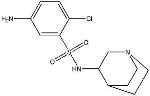 5-amino-N-{1-azabicyclo[2.2.2]octan-3-yl}-2-chlorobenzene-1-sulfonamide 结构式