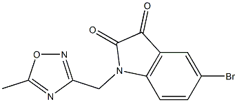 5-bromo-1-[(5-methyl-1,2,4-oxadiazol-3-yl)methyl]-2,3-dihydro-1H-indole-2,3-dione 结构式