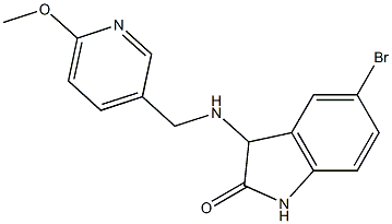 5-bromo-3-{[(6-methoxypyridin-3-yl)methyl]amino}-2,3-dihydro-1H-indol-2-one 结构式