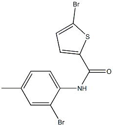 5-bromo-N-(2-bromo-4-methylphenyl)thiophene-2-carboxamide 结构式