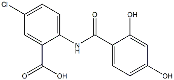 5-chloro-2-[(2,4-dihydroxybenzene)amido]benzoic acid 结构式