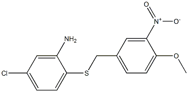 5-chloro-2-{[(4-methoxy-3-nitrophenyl)methyl]sulfanyl}aniline 结构式