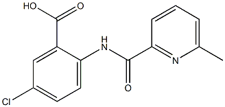 5-chloro-2-{[(6-methylpyridin-2-yl)carbonyl]amino}benzoic acid 结构式