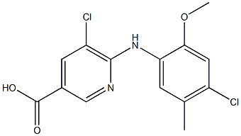 5-chloro-6-[(4-chloro-2-methoxy-5-methylphenyl)amino]pyridine-3-carboxylic acid 结构式