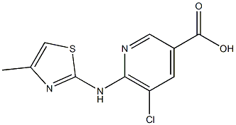 5-chloro-6-[(4-methyl-1,3-thiazol-2-yl)amino]pyridine-3-carboxylic acid 结构式