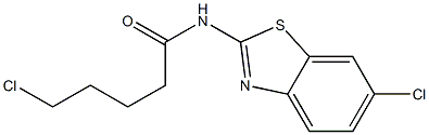 5-chloro-N-(6-chloro-1,3-benzothiazol-2-yl)pentanamide 结构式