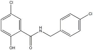 5-chloro-N-[(4-chlorophenyl)methyl]-2-hydroxybenzamide 结构式