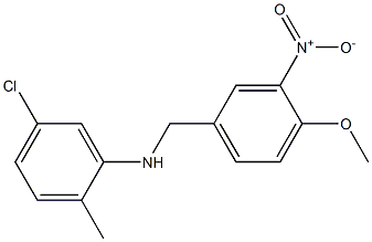 5-chloro-N-[(4-methoxy-3-nitrophenyl)methyl]-2-methylaniline 结构式