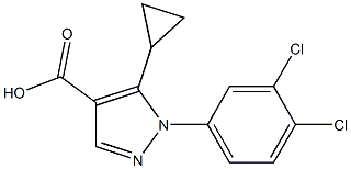 5-cyclopropyl-1-(3,4-dichlorophenyl)-1H-pyrazole-4-carboxylic acid 结构式