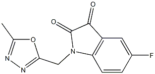 5-fluoro-1-[(5-methyl-1,3,4-oxadiazol-2-yl)methyl]-2,3-dihydro-1H-indole-2,3-dione 结构式