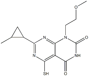 5-mercapto-1-(2-methoxyethyl)-7-(2-methylcyclopropyl)pyrimido[4,5-d]pyrimidine-2,4(1H,3H)-dione 结构式