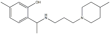 5-methyl-2-(1-{[3-(4-methylpiperidin-1-yl)propyl]amino}ethyl)phenol 结构式