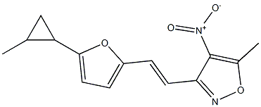 5-methyl-3-{(E)-2-[5-(2-methylcyclopropyl)-2-furyl]vinyl}-4-nitroisoxazole 结构式