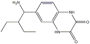 6-(1-amino-2-ethylbutyl)-1,2,3,4-tetrahydroquinoxaline-2,3-dione 结构式