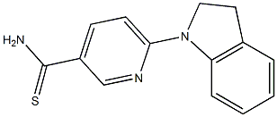 6-(2,3-dihydro-1H-indol-1-yl)pyridine-3-carbothioamide 结构式