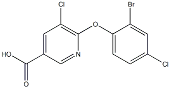 6-(2-bromo-4-chlorophenoxy)-5-chloropyridine-3-carboxylic acid 结构式