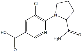6-(2-carbamoylpyrrolidin-1-yl)-5-chloropyridine-3-carboxylic acid 结构式