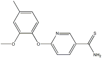 6-(2-methoxy-4-methylphenoxy)pyridine-3-carbothioamide 结构式