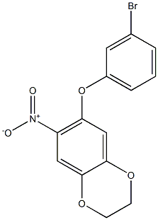 6-(3-bromophenoxy)-7-nitro-2,3-dihydro-1,4-benzodioxine 结构式