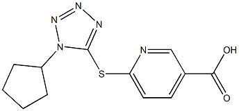 6-[(1-cyclopentyl-1H-1,2,3,4-tetrazol-5-yl)sulfanyl]pyridine-3-carboxylic acid 结构式