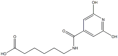 6-[(2,6-dihydroxyisonicotinoyl)amino]hexanoic acid 结构式