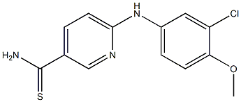 6-[(3-chloro-4-methoxyphenyl)amino]pyridine-3-carbothioamide 结构式