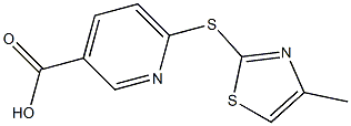 6-[(4-methyl-1,3-thiazol-2-yl)sulfanyl]pyridine-3-carboxylic acid 结构式
