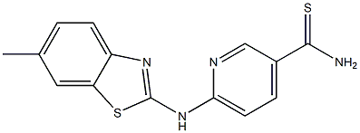 6-[(6-methyl-1,3-benzothiazol-2-yl)amino]pyridine-3-carbothioamide 结构式