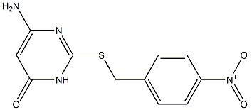 6-amino-2-{[(4-nitrophenyl)methyl]sulfanyl}-3,4-dihydropyrimidin-4-one 结构式