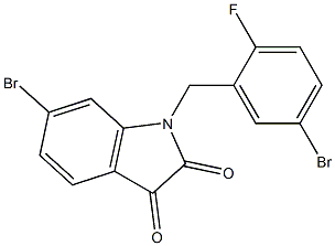 6-bromo-1-[(5-bromo-2-fluorophenyl)methyl]-2,3-dihydro-1H-indole-2,3-dione 结构式