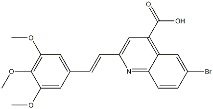 6-bromo-2-[(E)-2-(3,4,5-trimethoxyphenyl)vinyl]quinoline-4-carboxylic acid 结构式