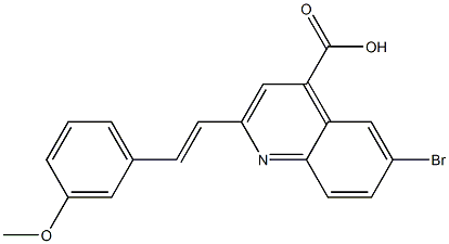 6-bromo-2-[(E)-2-(3-methoxyphenyl)vinyl]quinoline-4-carboxylic acid 结构式