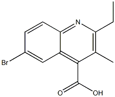 6-bromo-2-ethyl-3-methylquinoline-4-carboxylic acid 结构式