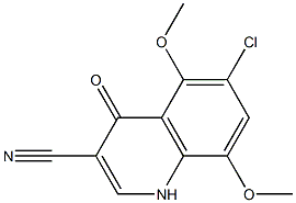 6-chloro-5,8-dimethoxy-4-oxo-1,4-dihydroquinoline-3-carbonitrile 结构式