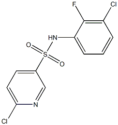 6-chloro-N-(3-chloro-2-fluorophenyl)pyridine-3-sulfonamide 结构式