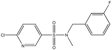 6-chloro-N-[(3-fluorophenyl)methyl]-N-methylpyridine-3-sulfonamide 结构式