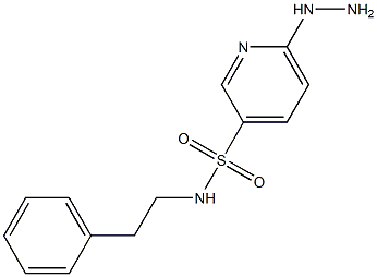 6-hydrazinyl-N-(2-phenylethyl)pyridine-3-sulfonamide 结构式