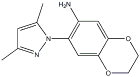 7-(3,5-dimethyl-1H-pyrazol-1-yl)-2,3-dihydro-1,4-benzodioxin-6-amine 结构式