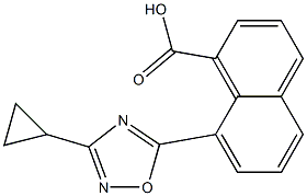 8-(3-cyclopropyl-1,2,4-oxadiazol-5-yl)naphthalene-1-carboxylic acid 结构式