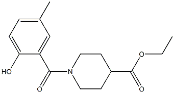 ethyl 1-[(2-hydroxy-5-methylphenyl)carbonyl]piperidine-4-carboxylate 结构式